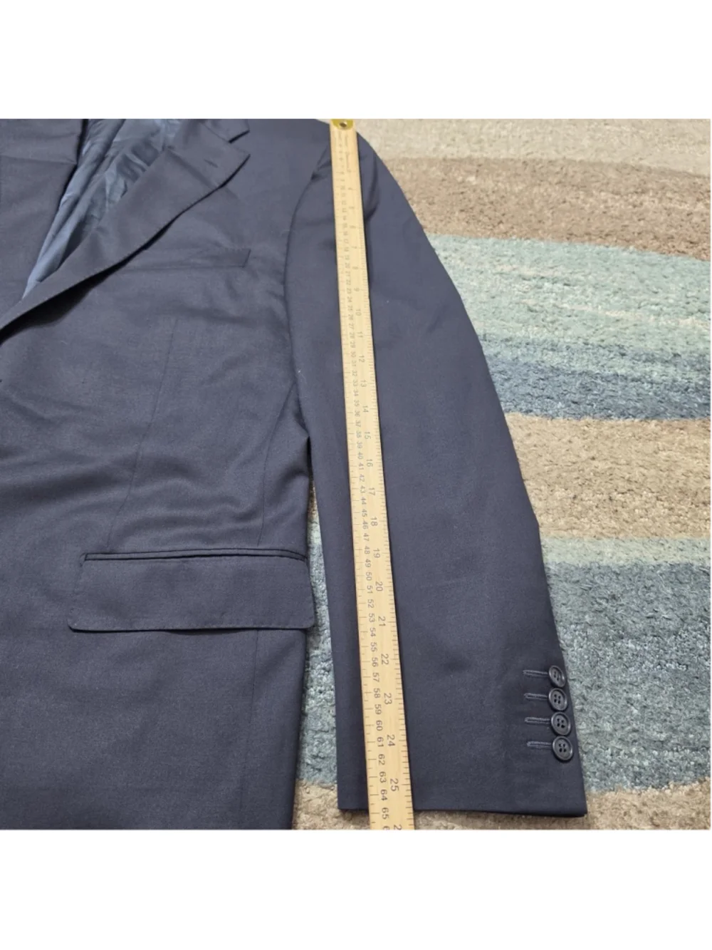 Corneliani Jacket 46L Black 100% Virgin Wool Italy Tailored Mens